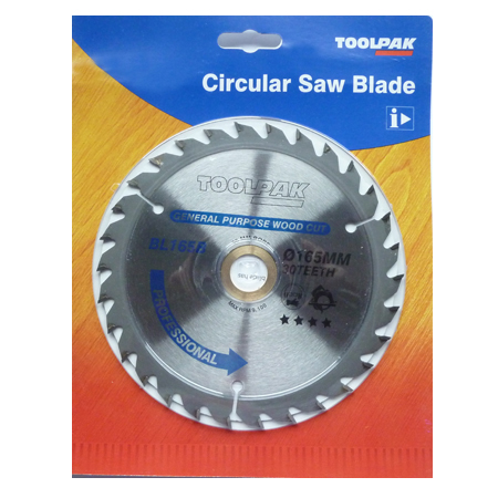 TCT Circular Saw Blade 165mm x 30mm x 30T Professional Toolpak